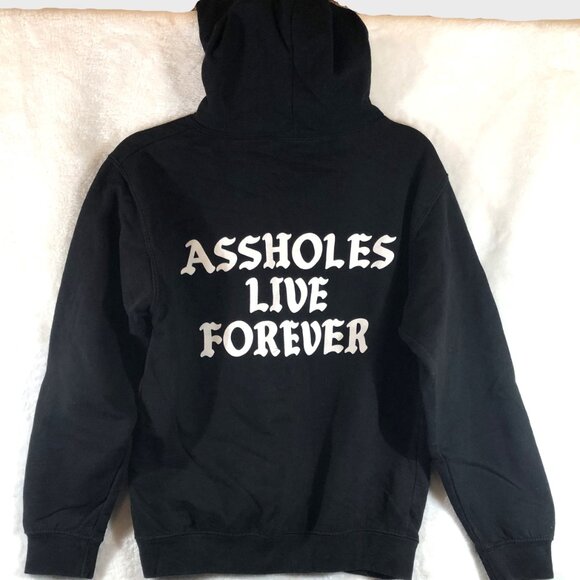 HOODIE, SM, A$$HOLES LIVE FOREVER, sweatshirt, NWOT, UNISEX - Picture 2 of 4